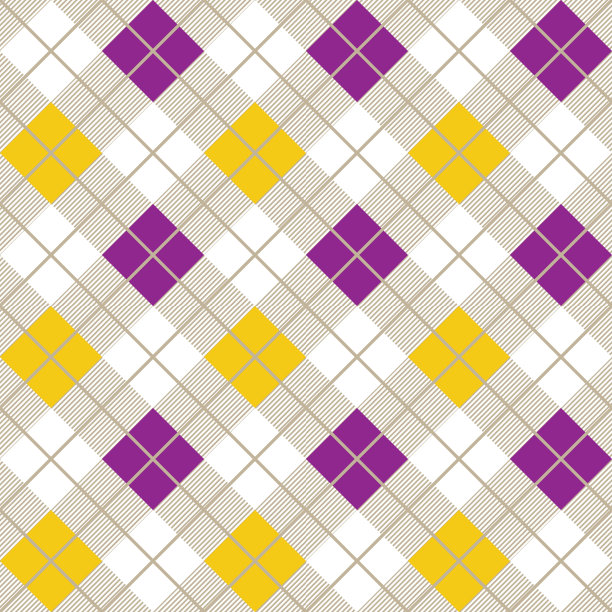 菱形花纹，紫色和黄色的菱形无缝织物图案图片下载