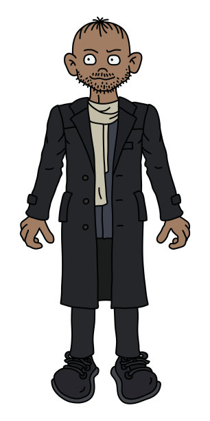 穿长外套的滑稽男子图片下载