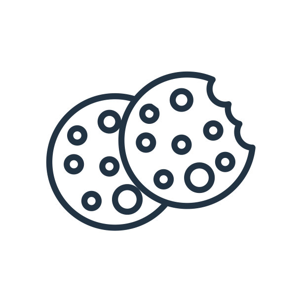 Cookie图标矢量孤立在白色背景，Cookie标志图片下载