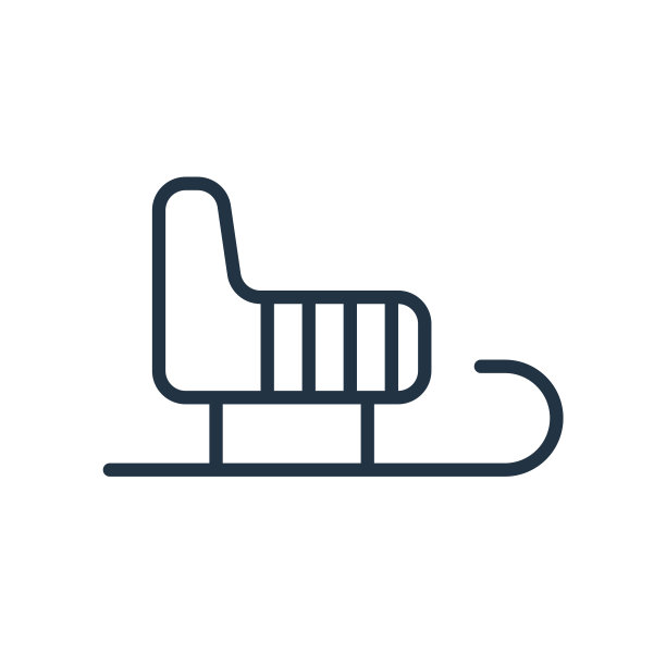 雪橇图标矢量孤立在白色背景，雪橇标志图片下载