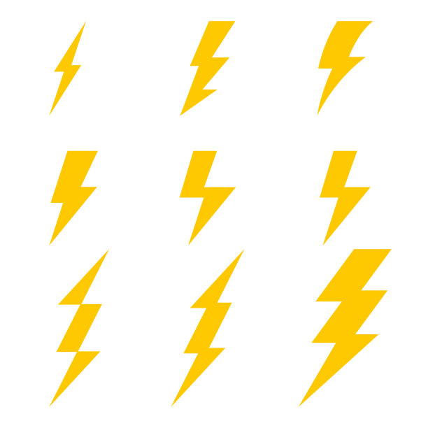 闪电图标矢量合集图片下载
