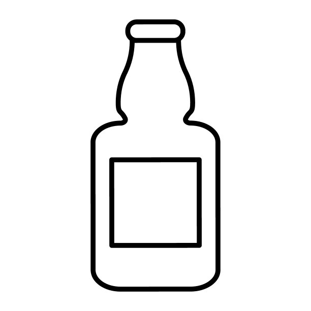 啤酒瓶细线矢量图标设计图片下载