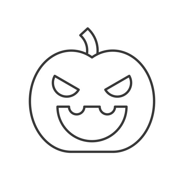 杰克灯万圣节图标，可编辑笔画，轮廓设计。素材图片