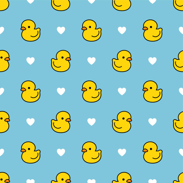 鸭子无缝图案与点图片下载