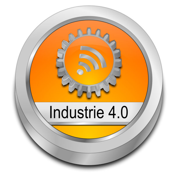 工业4.0按钮-在德国- 3D插图图片下载