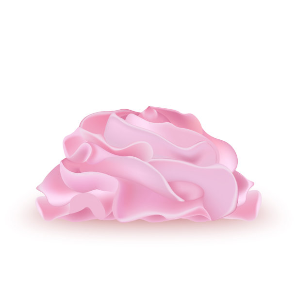 冰淇淋，酸奶，纸杯蛋糕，蛋糕用的粉色生奶油。详细的3d插图孤立在白色上。网页或印刷包装的设计元素。图片下载