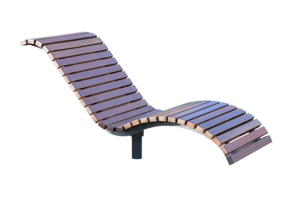 木制躺椅孤立在白色背景上图片下载