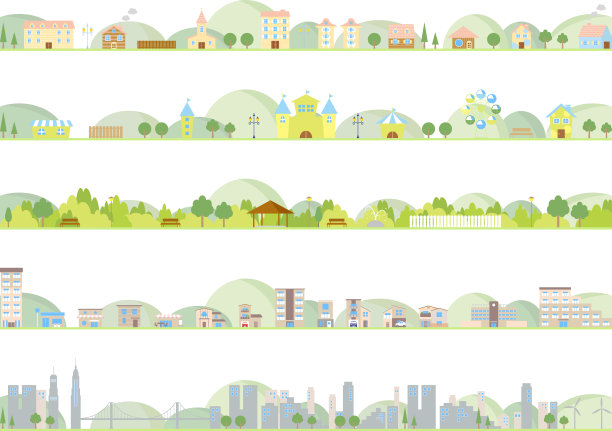 各种城市的插图图片下载