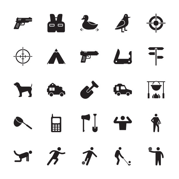 狩猎配件字形图标图片下载