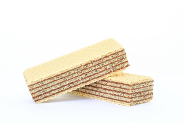 白色背景的威化巧克力甜点图片下载