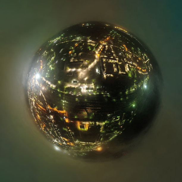 空中城镇夜景图片下载