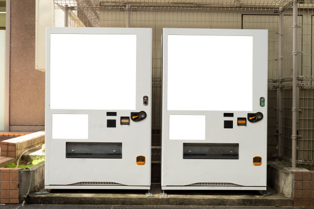 标准办公室自动贩卖机的白色架子空了图片下载