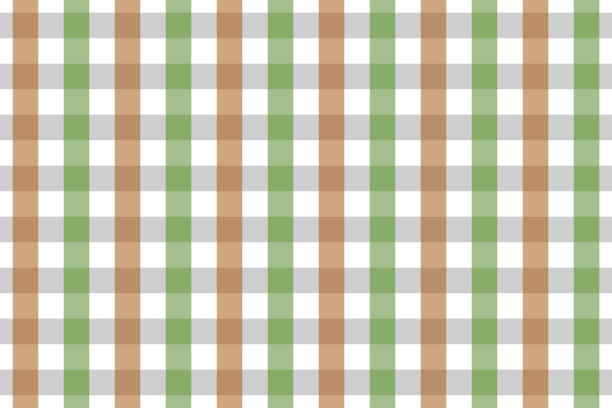棕色和绿色桌布无缝图案。两色方格图案图片下载