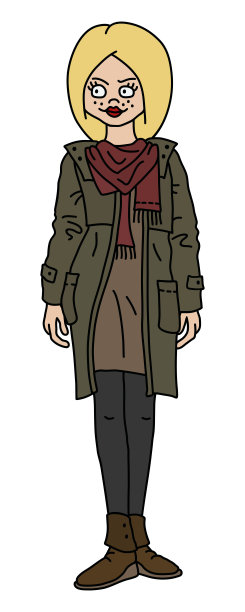 穿着夹克的有趣金发女人图片下载