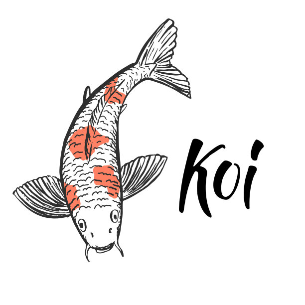 锦鲤墨鱼及水彩画手绘书法“锦鲤”图片下载