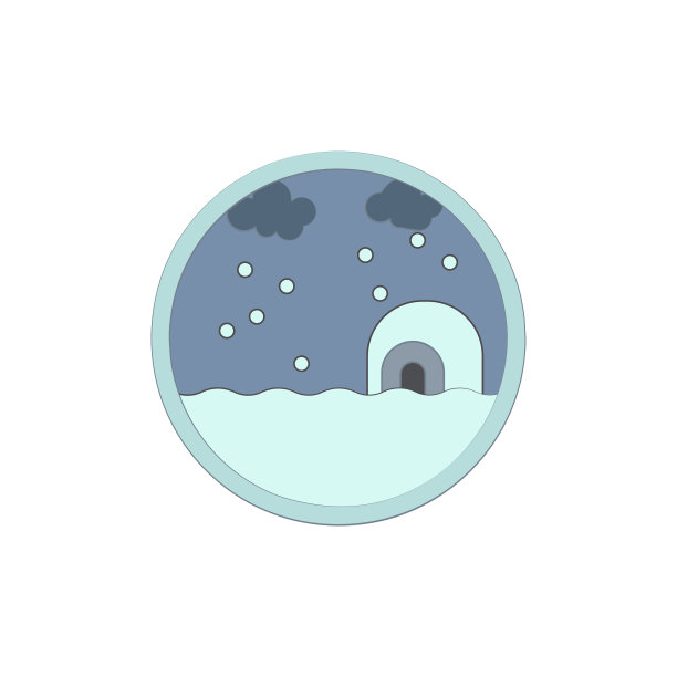 南极洲在圆圈图标。移动概念和web应用的圆形图标中的彩色景观元素。彩色南极洲可以用于网络和移动图片下载