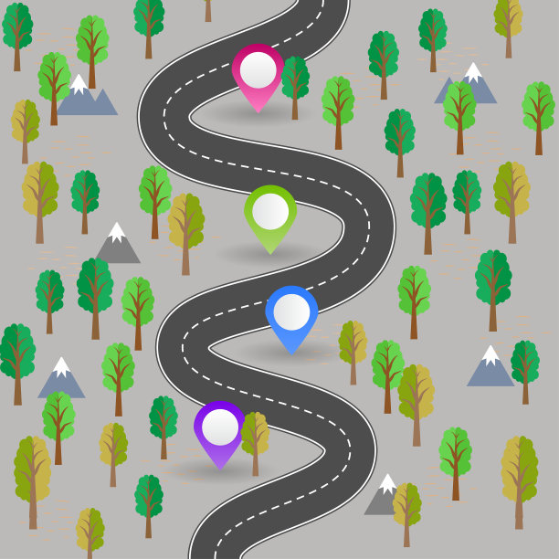 行程规划资讯图、重要的弯道、道路交通、行程导航图、为旅客提供的详细景观资料，并以大头针标出路线或特殊地点。图片下载