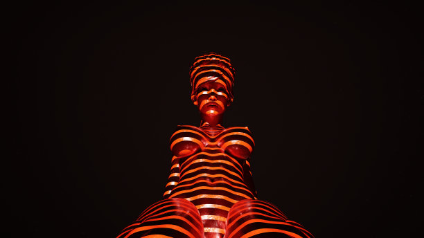 抽象复古80年代流行条纹照明时尚模型图片下载