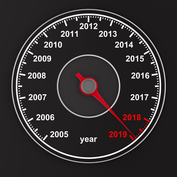 日历从速度计在黑色背景。三维演示图片下载