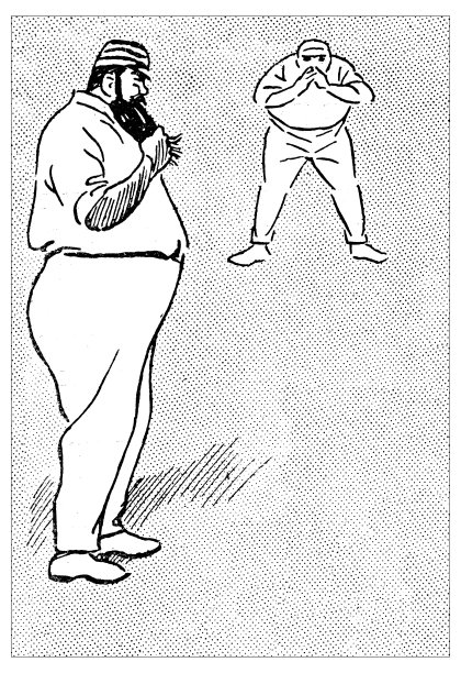 古董雕刻插图：板球运动员图片下载