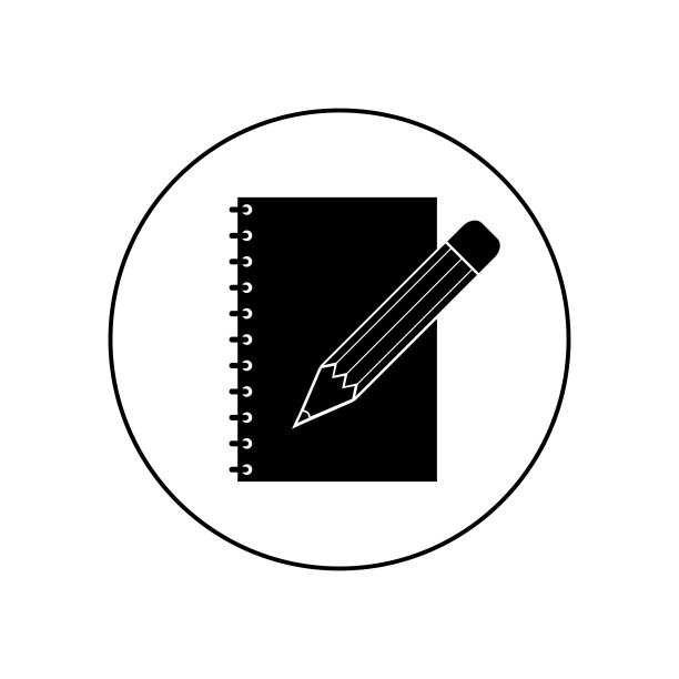 记事本图标在一个圆圈，在白色的背景图片下载