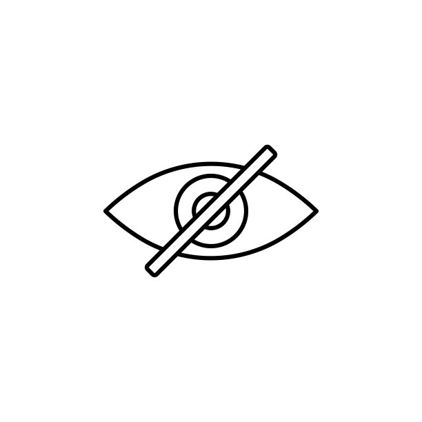 关闭眼睛图标。网络安全图标元素，适用于移动概念和Web应用。细线关闭眼睛图标可用于Web和移动端图片下载