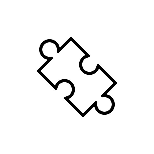 拼图图标。用于移动概念和Web应用程序的科学图标元素。细线拼图图标可用于Web和移动端图片下载