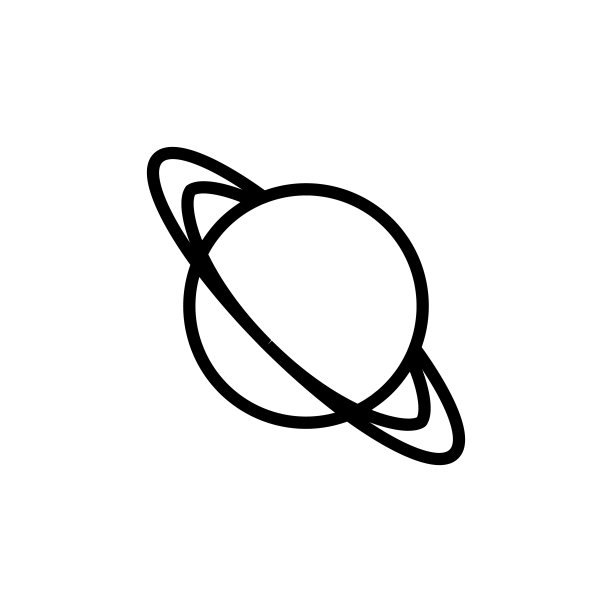 土星图标：用于移动概念和Web应用程序的科学元素，可用于Web和移动端的细线土星图标图片下载