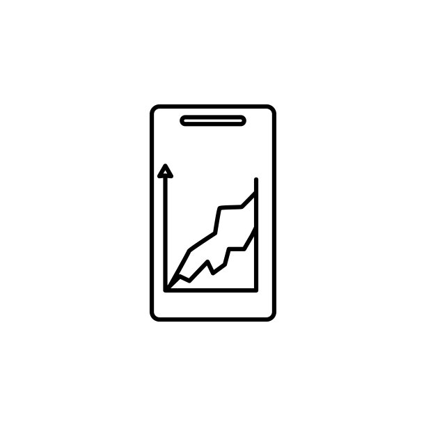 智能手机上的增长图表图标图片下载