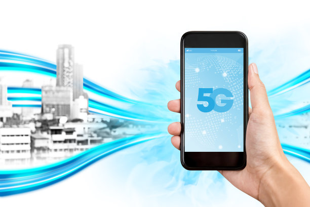 手机屏幕上的5G高速连接技术符号图片下载