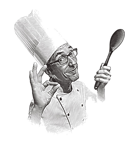 微笑的男厨师做出OK的手势图片下载