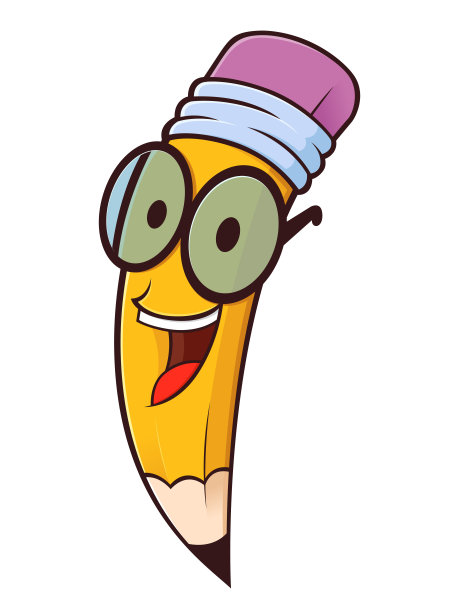 戴眼镜的铅笔卡通人物图片下载