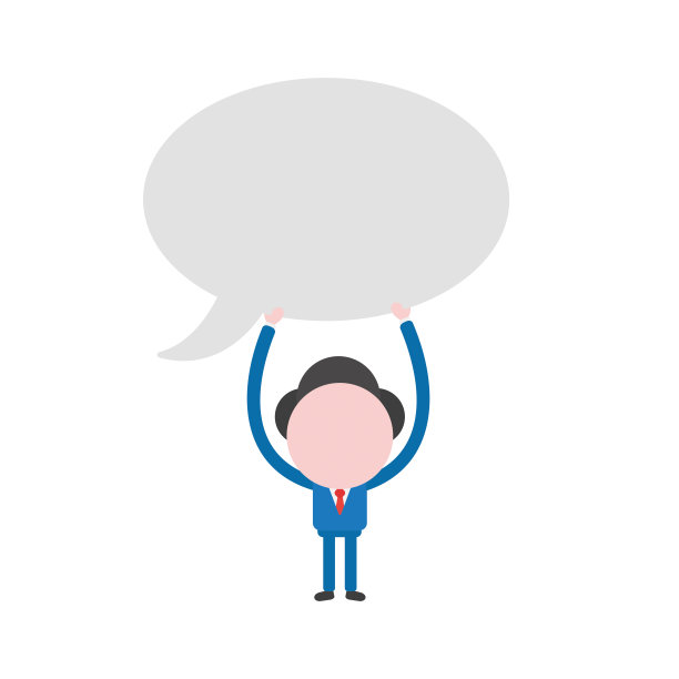 矢量商人的性格持有空白的言论泡沫图片下载