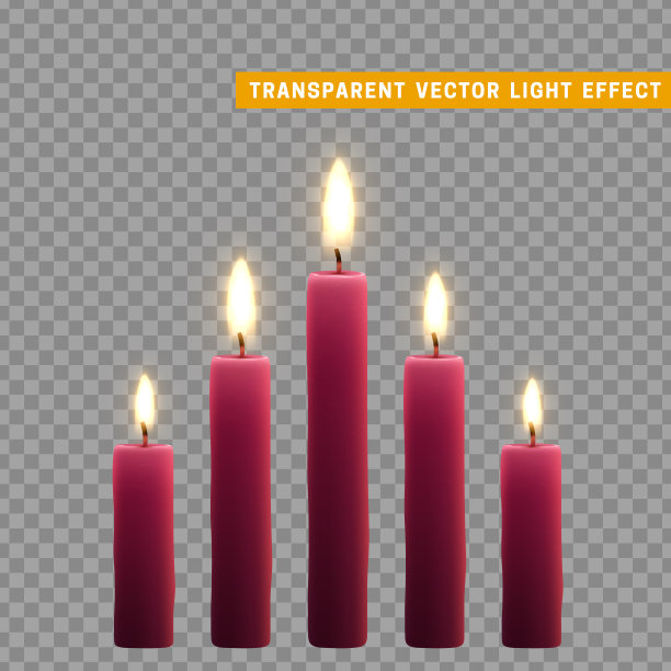 蜡烛燃烧与火逼真。图片下载
