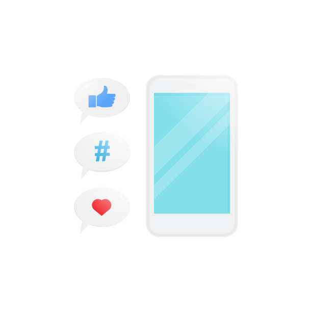 智能手机与社交媒体图标图片下载