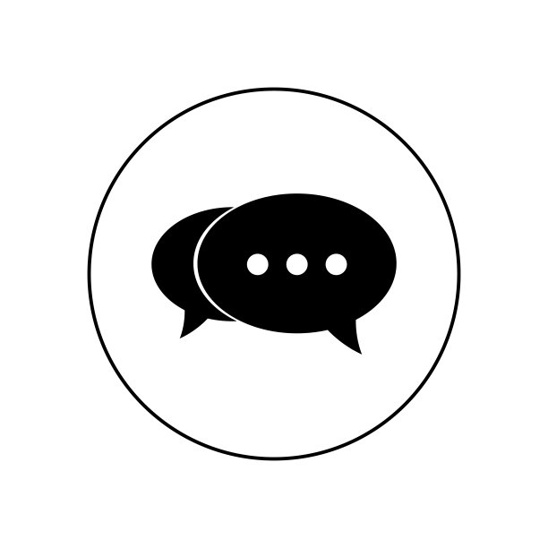 白色背景上圆圈中的对话图标图片下载