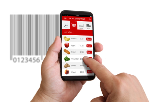电商在线购物车条形码扫描手机图片下载