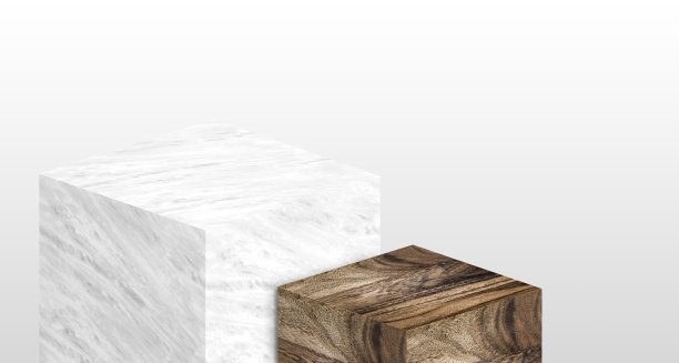 产品展示架由白色光滑的大理石和木材两步复制空间的内容设计展示或替换您的背景，横幅广告产品在网站上，3d渲染。图片下载