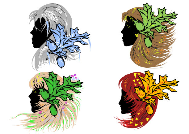 四个女人作为季节图片下载