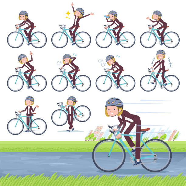 平型金发商务女性公路自行车图片下载