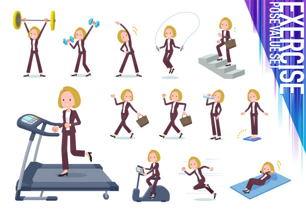 平头金发的商务女性图片下载