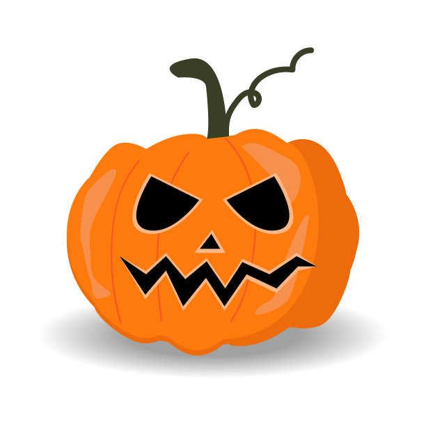 橙色卡通人物十月假期。图片下载