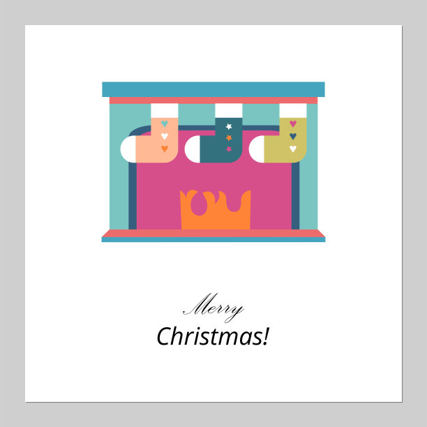 矢量平面卡通插图设计圣诞快乐图片下载