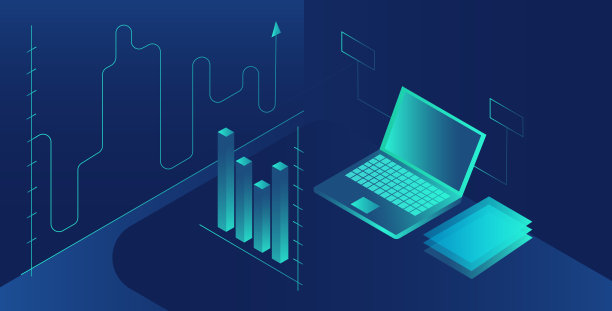 营销技术的概念背景。霓虹旗帜。网站和搜索引擎优化。笔记本记录了业务增长。等距矢量插图页，展示。成功。广告图片下载