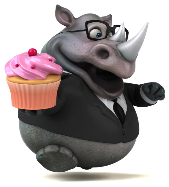 有趣的犀牛- 3D插图图片下载