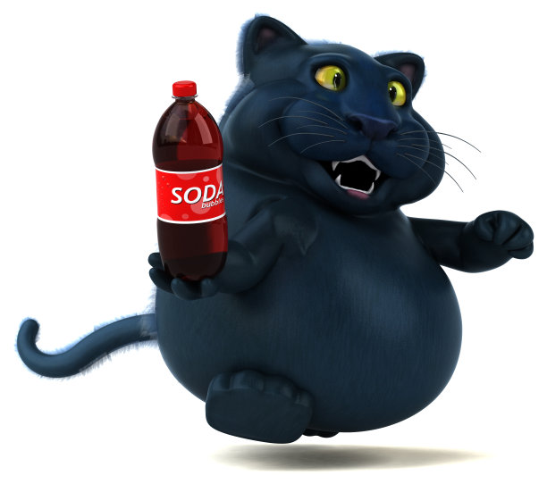 有趣的猫- 3D插图图片下载