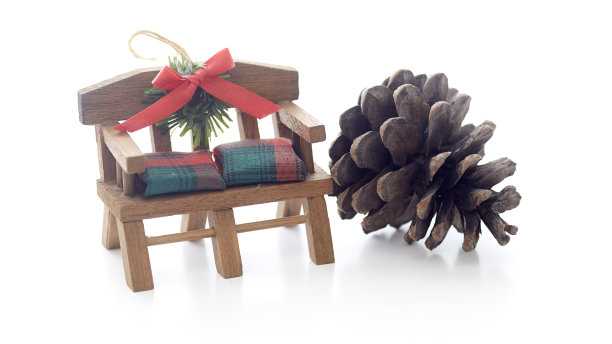 圣诞假期的组成与装饰在白色的背景图片下载