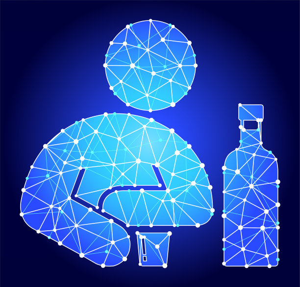 饮用蓝色三角形节点向量模式图片下载