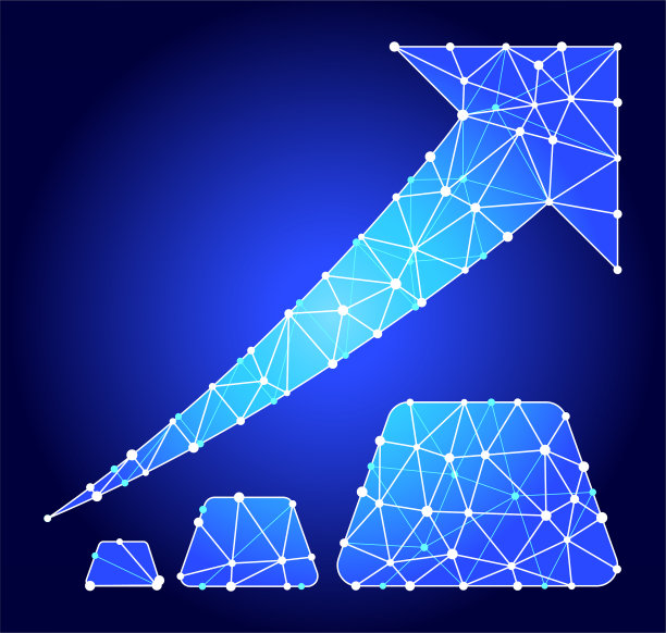 金条蓝色三角形节点向量模式图片下载