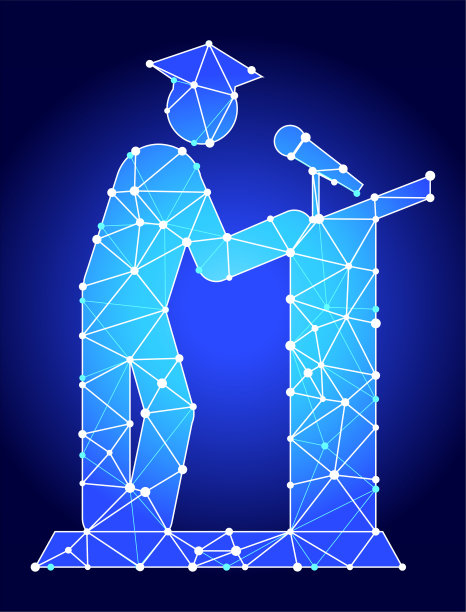 毕业蓝色三角形节点向量模式图片下载